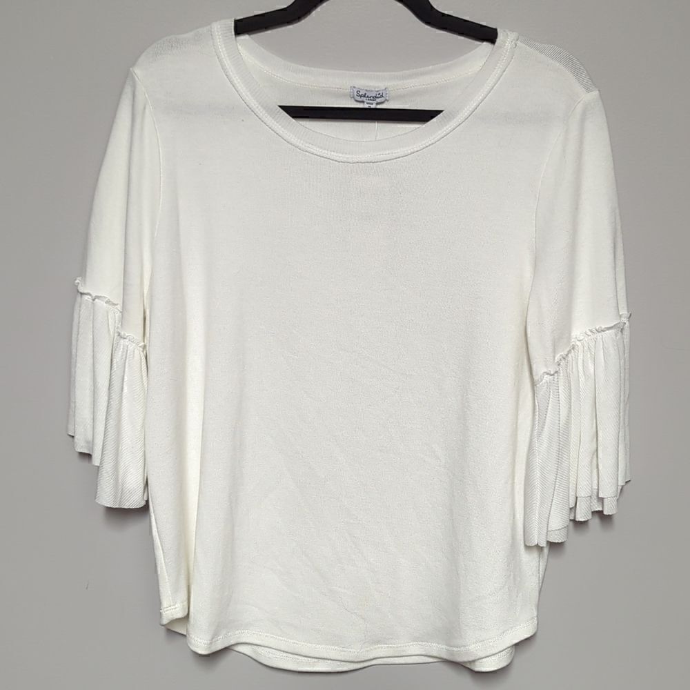 NWT Splendid White Bell Sleeve Three Quarters Length Sleeve Blouse